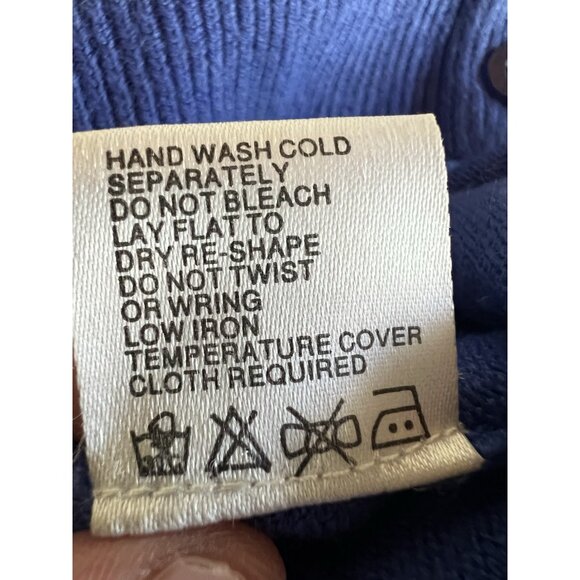 Vintage 90s Ralph Lauren Polo Cashmere purple blue cardigan XL preppy golf - Picture 9 of 9